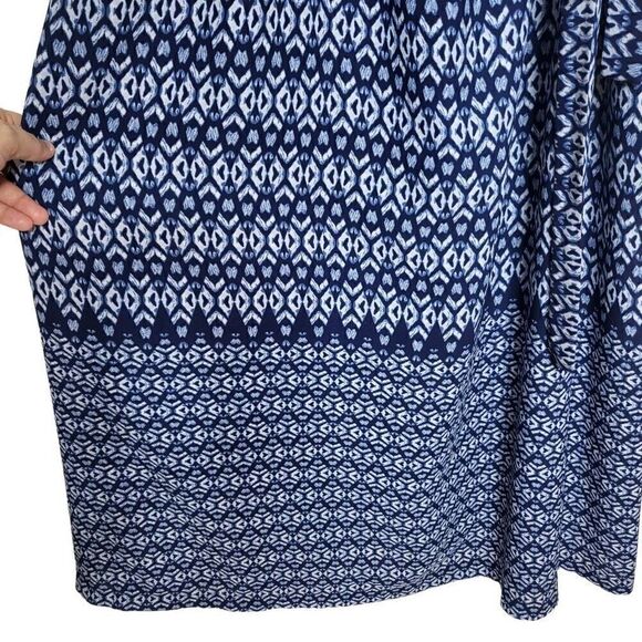 Gibson Latimer Cold Shoulder Tie Belt Blue Maxi Dress Size 1X - Picture 6 of 10